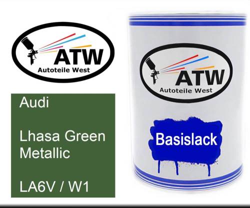 Audi, Lhasa Green Metallic, LA6V / W1: 500ml Lackdose, von ATW Autoteile West.